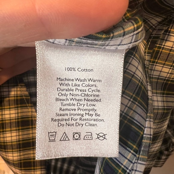 Eddie Bauer Mens Button Down Collared Plaid Shirt Wrinkle Free Relaxed Fit Large - Picture 11 of 13